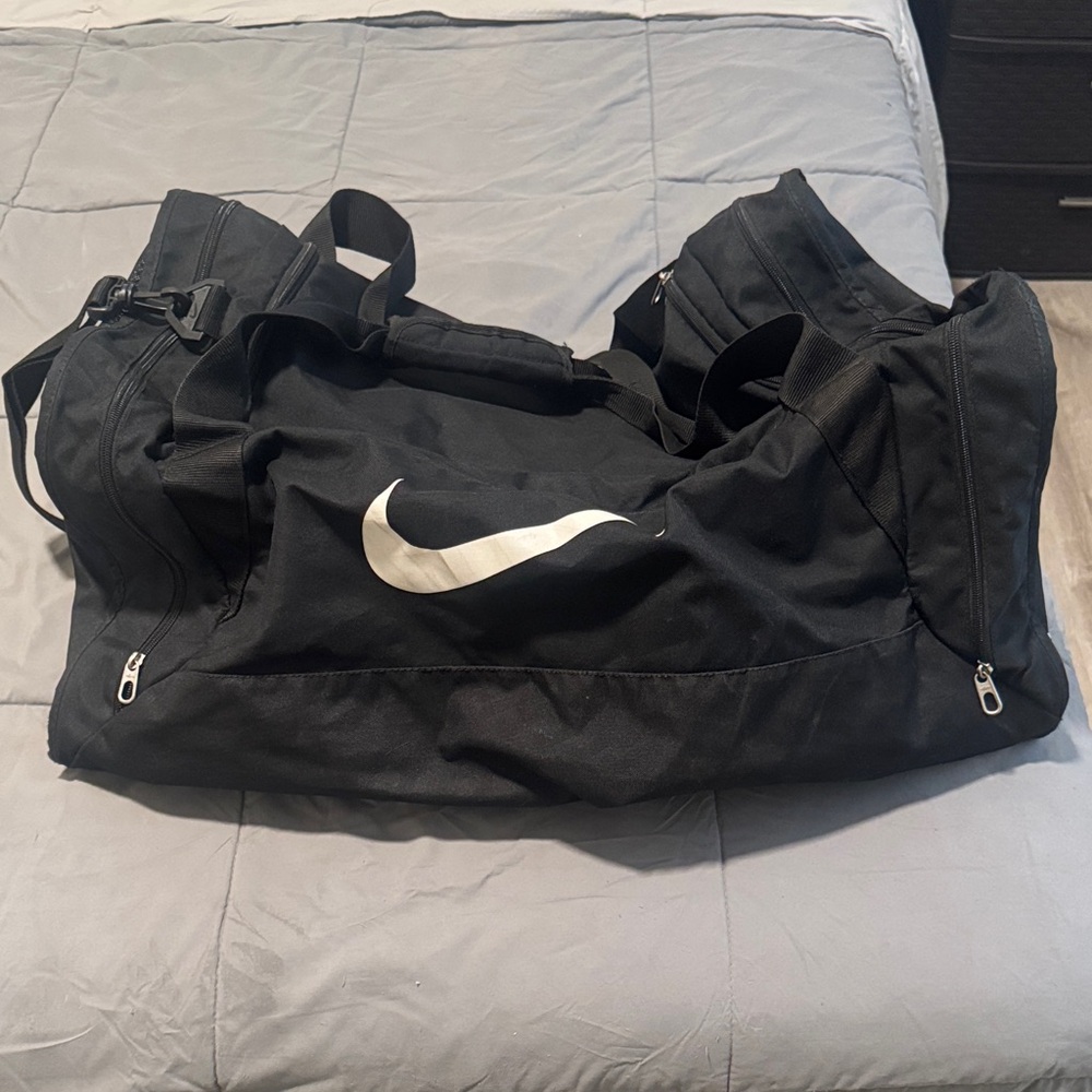 Nike Black and White Duffel Bag